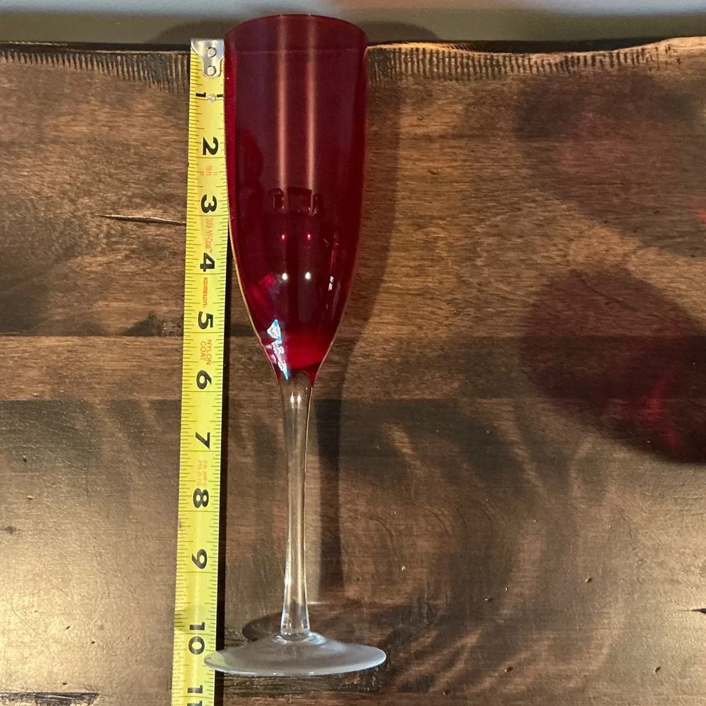 Pottery Barn Ruby Red Champagne Flutes